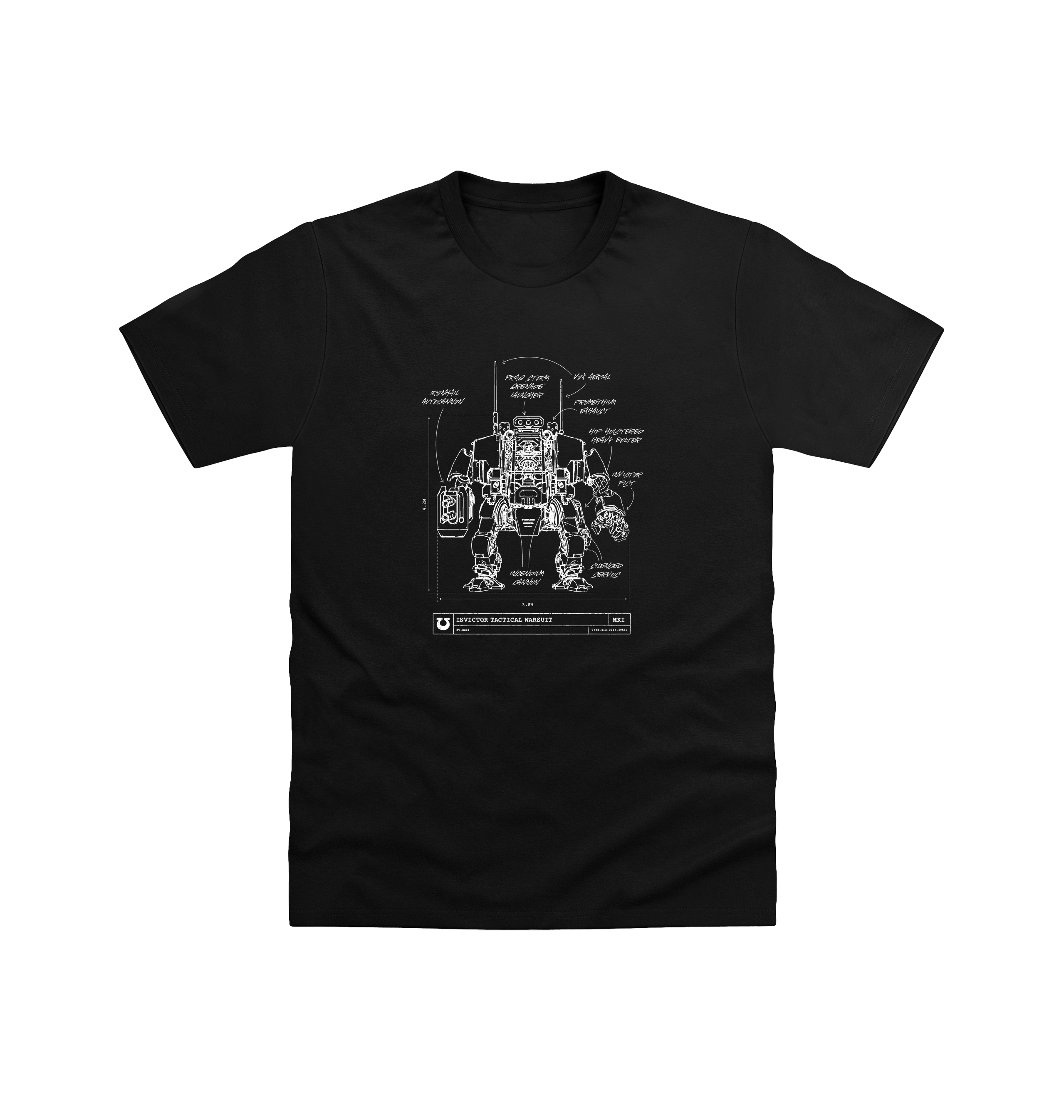 Pitch Black Ultramarines Invictor Warsuit T Shirt
